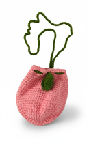 Juicy Peach Knit Crossbody Bag