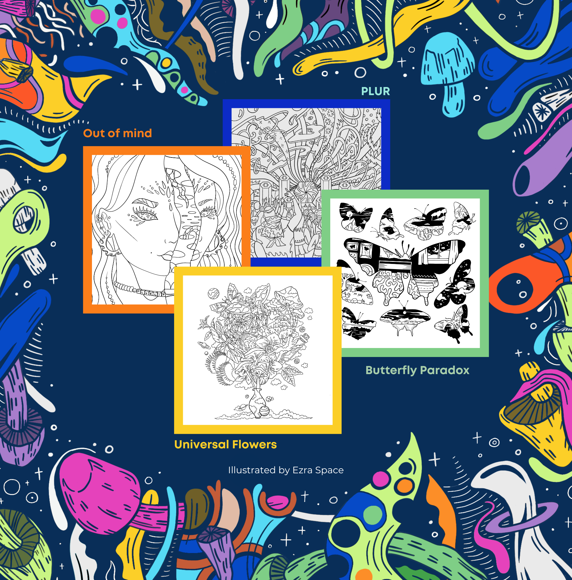 Psychedelic Trippy Relax Soothing Coloring Book